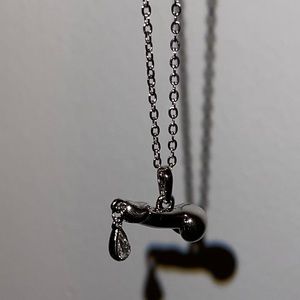 Vivienne Westwood Silver Penis Crystal Love Drop Penis Pendant Necklace